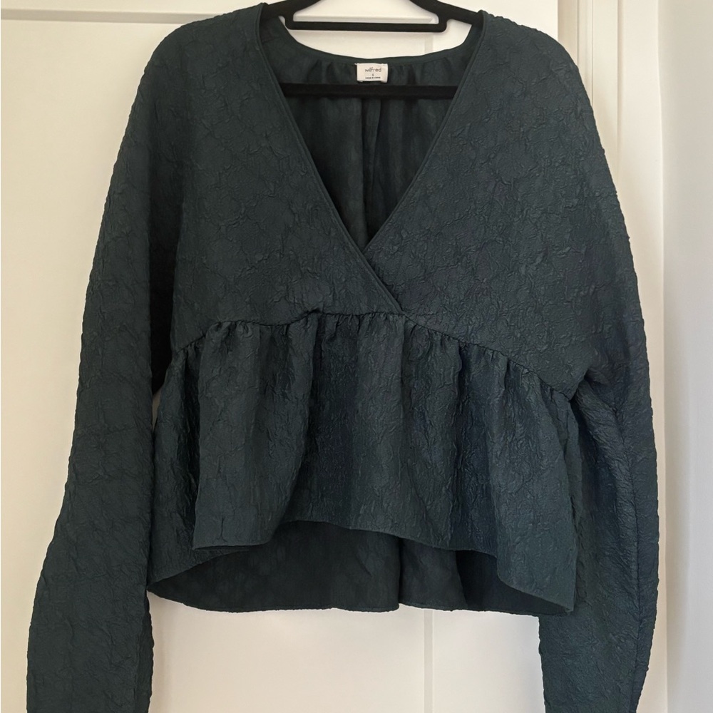 Wilfred Deep Green Textured Blouse